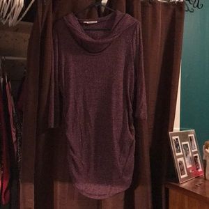 Cowl neck tunic sweater